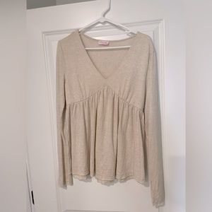 Pink Lily oatmeal babydoll top